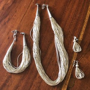 Silver Sterling 50 strand Necklace and bracelet
